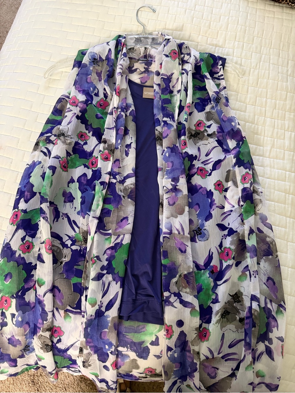 Chico's Deep Purple tank top with cover up Sleeveless Top